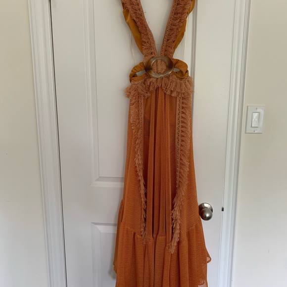 PatBo Netted Fringe Beach Dress Sunflower - Picture 6 of 6